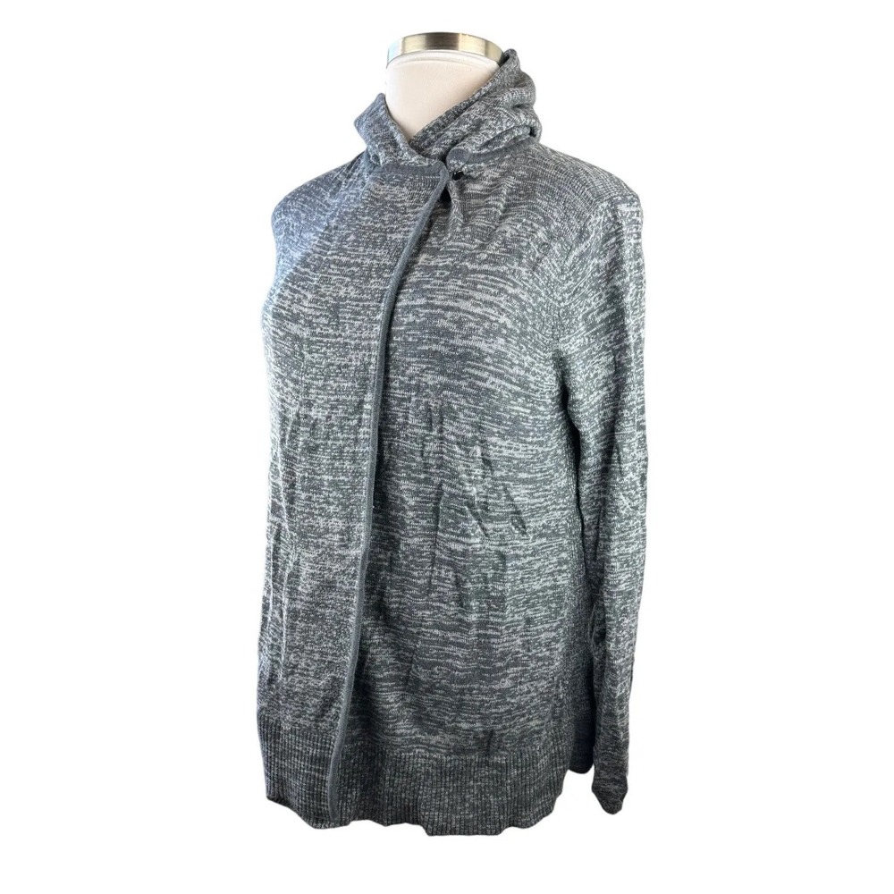 Lululemon Peace of Mind Wrap Hooded Cardi Heathered Dark Slate Silver Spoon Gray - Picture 2 of 10